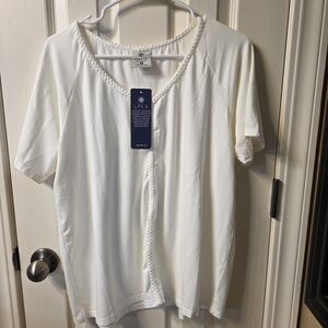 Laurie Felt Cream Short Sleeve Top